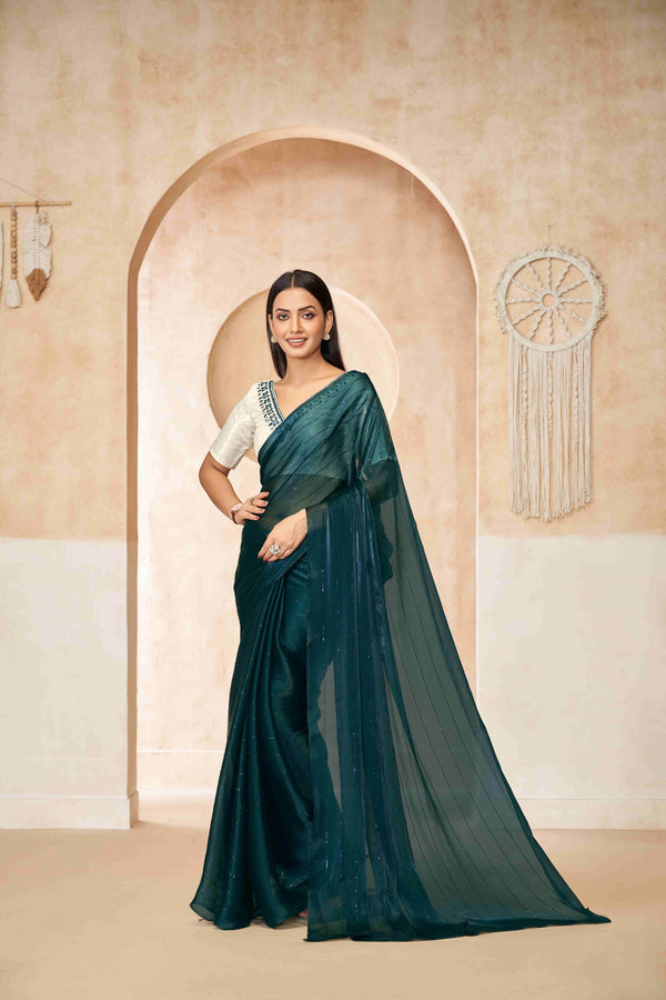 Shimmering Teal: A Silver-Lined Masterpiece